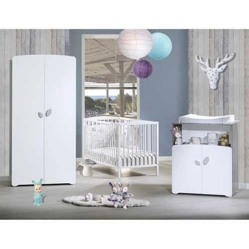 BabyPrice Armoire 2 Portes Bébé 175x86x56cm En Bois Gris 5 BabyPrice Armoire 2 Portes Bébé 175x86x56cm En Bois Gris – Image 3