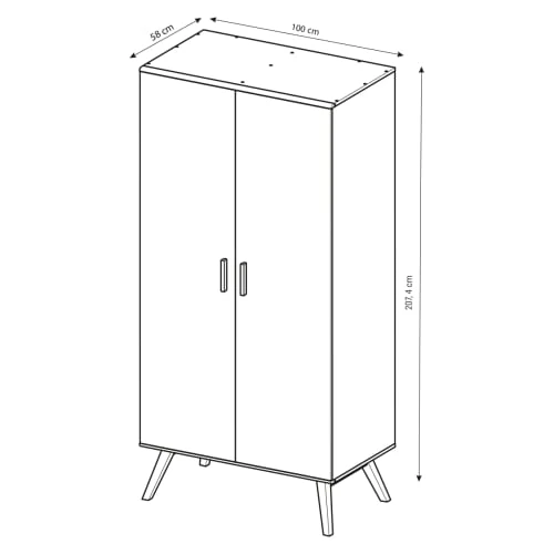 VOX Armoire 2 Portes Blanc 6 VOX Armoire 2 Portes Blanc - Image 4
