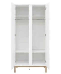 Bopita Armoire 2-portes Blanc/chêne En MDF Et Chêne -Maisons du Monde boutique armoire 2 portes blanc chene en mdf et chene 1