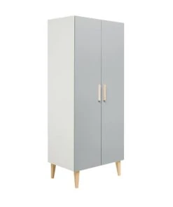 Bopita Armoire 2 Portes Blanc Gris