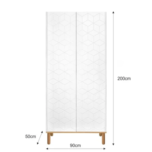 Bellamy Armoire 2 Portes Blanc Naturel 5 Bellamy Armoire 2 Portes Blanc Naturel – Image 3