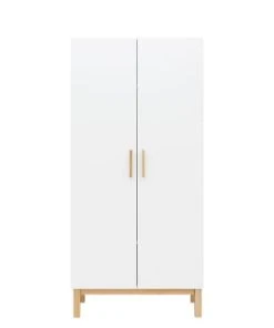 Bopita Armoire 2-portes Blanc/naturel En Panneaux De Particules Et Hêtre