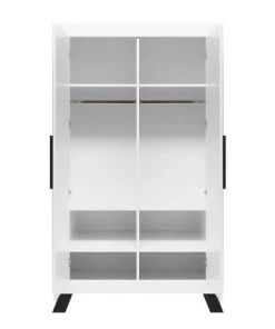 Bopita Armoire 2-portes Blanc/noir En MDF, Panneaux De Particules Et Hêtre -Maisons du Monde boutique armoire 2 portes blanc noir en mdf panneaux de particules et hetre 2