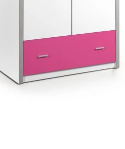 Terre De Nuit Armoire 2 Portes Blanche Et Rose Fuchsia 202cm -Maisons du Monde boutique armoire 2 portes blanche et rose fuchsia 202cm 2