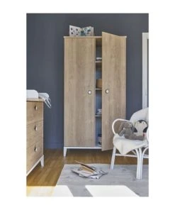CALICOSY Armoire 2 Portes Décor Bois Et Blanc Bébé - 102 X 195cm -Maisons du Monde boutique armoire 2 portes decor bois et blanc bebe 102 x 195cm 2