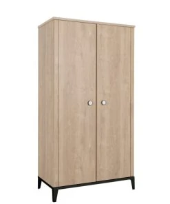 Galipette Armoire 2 Portes Effet Bois Marron Clair 58x102x195