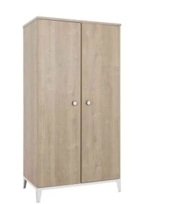 Galipette Armoire 2 Portes En Bois Imitation Chêne Blond 58cm