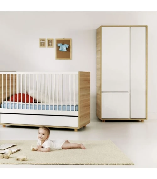 CALICOSY Armoire 2 Portes Et 1 Tiroir - H185 Cm - Marron 5 CALICOSY Armoire 2 Portes Et 1 Tiroir - H185 Cm - Marron - Image 3