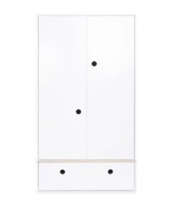 Wookids Armoire 2 Portes Façade Tiroir Blanc