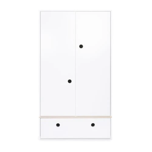 Wookids Armoire 2 Portes Façade Tiroir Blanc 3 Wookids Armoire 2 Portes Façade Tiroir Blanc