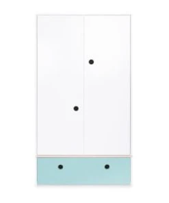 Wookids Armoire 2 Portes Façade Tiroir Vert Menthe -Maisons du Monde boutique armoire 2 portes facade tiroir bleu ciel colorflex