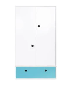 Wookids Armoire 2 Portes Façade Tiroir Bleu Paradis