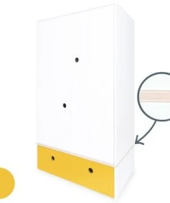 Wookids Armoire 2 Portes Façade Tiroir Jaune 9 Wookids Armoire 2 Portes Façade Tiroir Jaune -Maisons du Monde boutique armoire 2 portes facade tiroir jaune 1