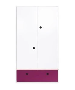 Wookids Armoire 2 Portes Façade Tiroir Prune
