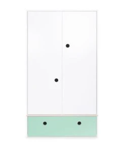 Wookids Armoire 2 Portes Façade Tiroir Vert Menthe