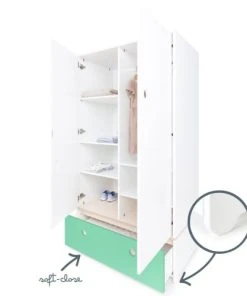 Wookids Armoire 2 Portes Façade Tiroir Vert Ocean 10 Wookids Armoire 2 Portes Façade Tiroir Vert Ocean -Maisons du Monde boutique armoire 2 portes facade tiroir vert ocean 2