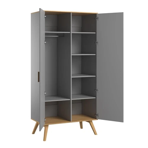 VOX Armoire 2 Portes Gris 4 VOX Armoire 2 Portes Gris – Image 2