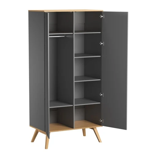 VOX Armoire 2 Portes Gris 4 VOX Armoire 2 Portes Gris - Image 2