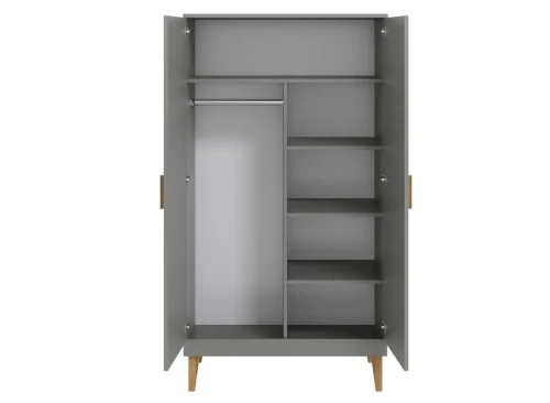Nateo Concept Armoire 2 Portes Gris Et Chêne 4 Nateo Concept Armoire 2 Portes Gris Et Chêne – Image 2