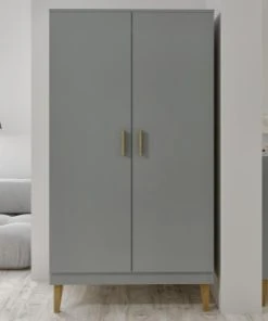 Nateo Concept Armoire 2 Portes Gris Et Chêne 8 Nateo Concept Armoire 2 Portes Gris Et Chêne -Maisons du Monde boutique armoire 2 portes gris et chene 2
