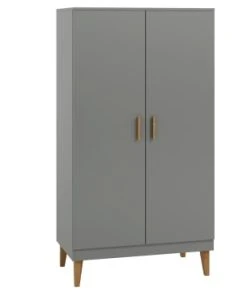 Nateo Concept Armoire 2 Portes Gris Et Chêne