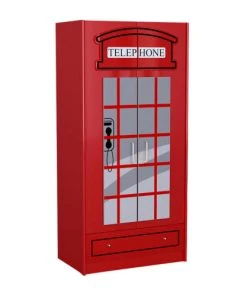 Vipack Armoire 2 Portes London Rouge