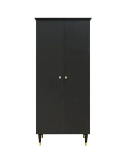 Bopita Armoire 2-portes Noir Mat En MDF Et Panneaux De Particules