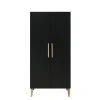 Bopita Armoire 2-portes Noir Mat/naturel En Panneaux De Particules Et Hêtre