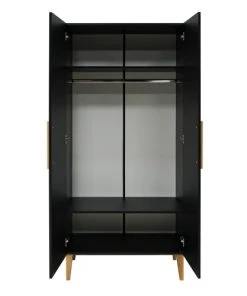 Bopita Armoire 2-portes Noir Mat/naturel En Panneaux De Particules Et Hêtre -Maisons du Monde boutique armoire 2 portes noir mat naturel en panneaux de particules et hetre 2