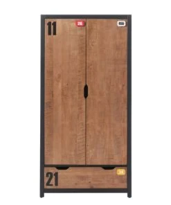 Vipack Armoire 2 Portes Noir Naturel