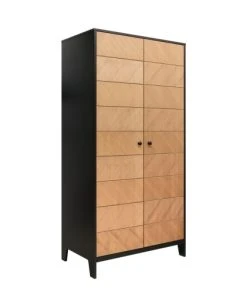 Bopita Armoire 2 Portes Noir Naturel Naturel