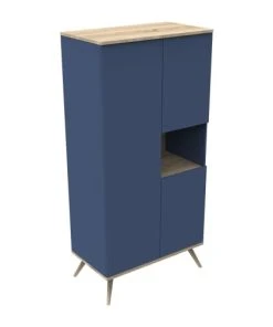 Sauthon Original Armoire 3 Portes 1 Niche 209x101x57cm Bleu