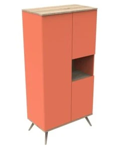 Sauthon Original Armoire 3 Portes 1 Niche 209x101x57cm Orange