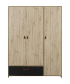 GAMI Armoire 3 Portes 1 Tiroir Chêne Noir -Maisons du Monde boutique armoire 3 portes 1 tiroir chene noir 3