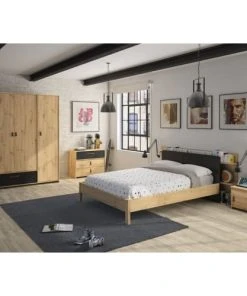 GAMI Armoire 3 Portes 1 Tiroir Chêne Noir -Maisons du Monde boutique armoire 3 portes 1 tiroir chene noir 4