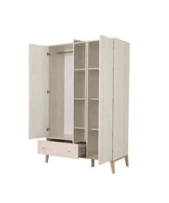 Terre De Nuit Armoire 3 Portes 1 Tiroir En Bois Imitation Chêne Blanchi 201cm -Maisons du Monde boutique armoire 3 portes 1 tiroir en bois imitation chene blanchi 201cm 2