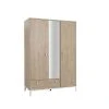 Galipette Armoire 3 Portes 1 Tiroir En Bois Imitation Chêne Blond 58cm -Maisons du Monde boutique armoire 3 portes 1 tiroir en bois imitation chene blond 58cm