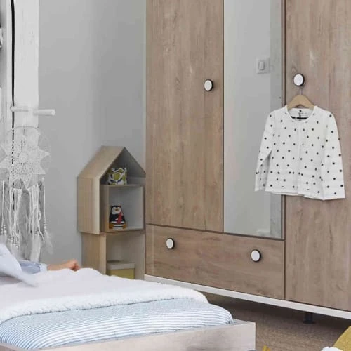 Galipette Armoire 3 Portes 1 Tiroir En Bois Imitation Chêne Blond 58cm 6 Galipette Armoire 3 Portes 1 Tiroir En Bois Imitation Chêne Blond 58cm - Image 4
