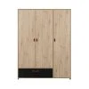 Terre De Nuit Armoire 3 Portes 1 Tiroir En Bois Imitation Chêne Clair Et Noir 200cm 2 Terre De Nuit Armoire 3 Portes 1 Tiroir En Bois Imitation Chêne Clair Et Noir 200cm -Maisons du Monde boutique armoire 3 portes 1 tiroir en bois imitation chene clair et noir 200cm