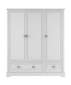 Bellamy Armoire 3 Portes 2 Tiroirs Blanc -Maisons du Monde boutique armoire 3 portes 2 tiroirs blanc 1