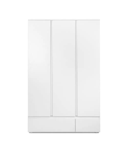 CALICOSY Armoire 3 Portes 2 Tiroirs Blanc- L120 X H191 X P55 Cm 3 CALICOSY Armoire 3 Portes 2 Tiroirs Blanc- L120 X H191 X P55 Cm