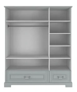 Bellamy Armoire 3 Portes 2 Tiroirs Gris -Maisons du Monde boutique armoire 3 portes 2 tiroirs gris 2