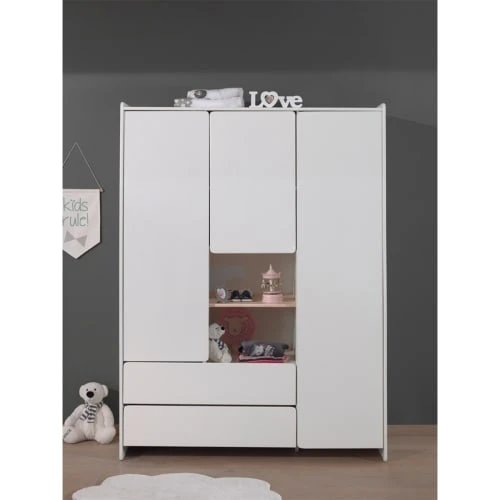 Vipack Armoire 3 Portes Blanc 5 Vipack Armoire 3 Portes Blanc – Image 3