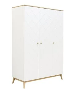 Bopita Armoire 3 Portes Blanc Chêne
