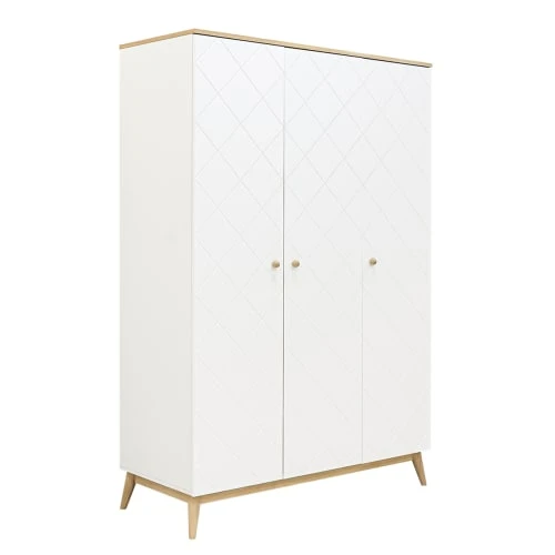 Bopita Armoire 3 Portes Blanc Chêne 3 Bopita Armoire 3 Portes Blanc Chêne