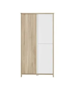 CALICOSY Armoire 3 Portes Bois Et Blanc Bébé - 95 X 185 Cm