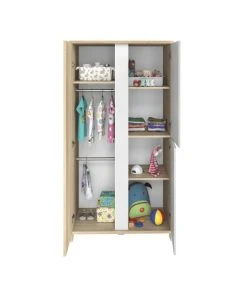 CALICOSY Armoire 3 Portes Bois Et Blanc Bébé - 95 X 185 Cm 10 CALICOSY Armoire 3 Portes Bois Et Blanc Bébé - 95 X 185 Cm -Maisons du Monde boutique armoire 3 portes bois et blanc bebe 95 x 185 cm 3