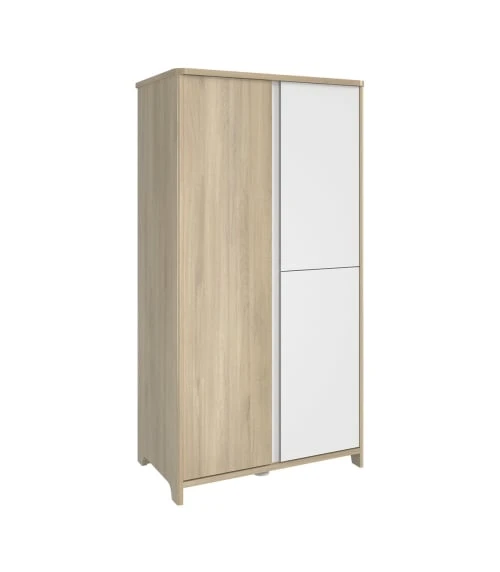 CALICOSY Armoire 3 Portes Bois Et Blanc Bébé - 95 X 185 Cm 7 CALICOSY Armoire 3 Portes Bois Et Blanc Bébé - 95 X 185 Cm – Image 5