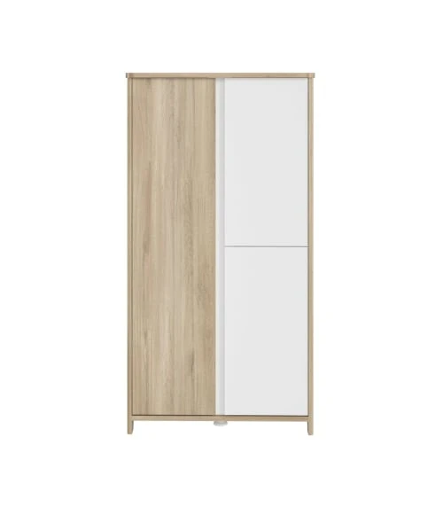 CALICOSY Armoire 3 Portes Bois Et Blanc Bébé - 95 X 185 Cm 3 CALICOSY Armoire 3 Portes Bois Et Blanc Bébé - 95 X 185 Cm