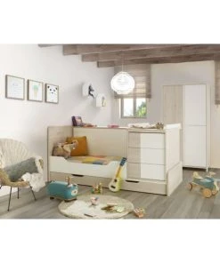 CALICOSY Armoire 3 Portes Bois Et Blanc Enfant - 98 X 185cm -Maisons du Monde boutique armoire 3 portes bois et blanc enfant 98 x 185cm 2
